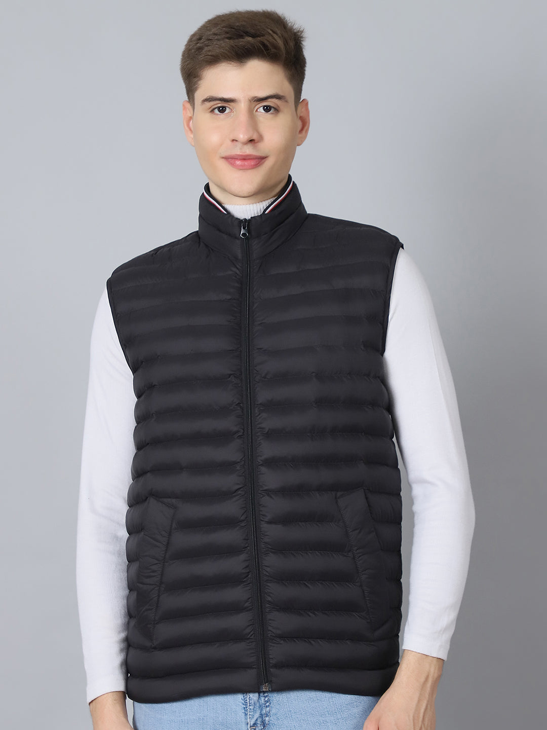 Men Sleeveless Jacket HM-461E - Black