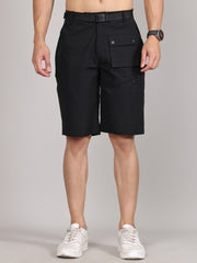 Men Training or Gym Cargo Shorts HM-2205 - Black