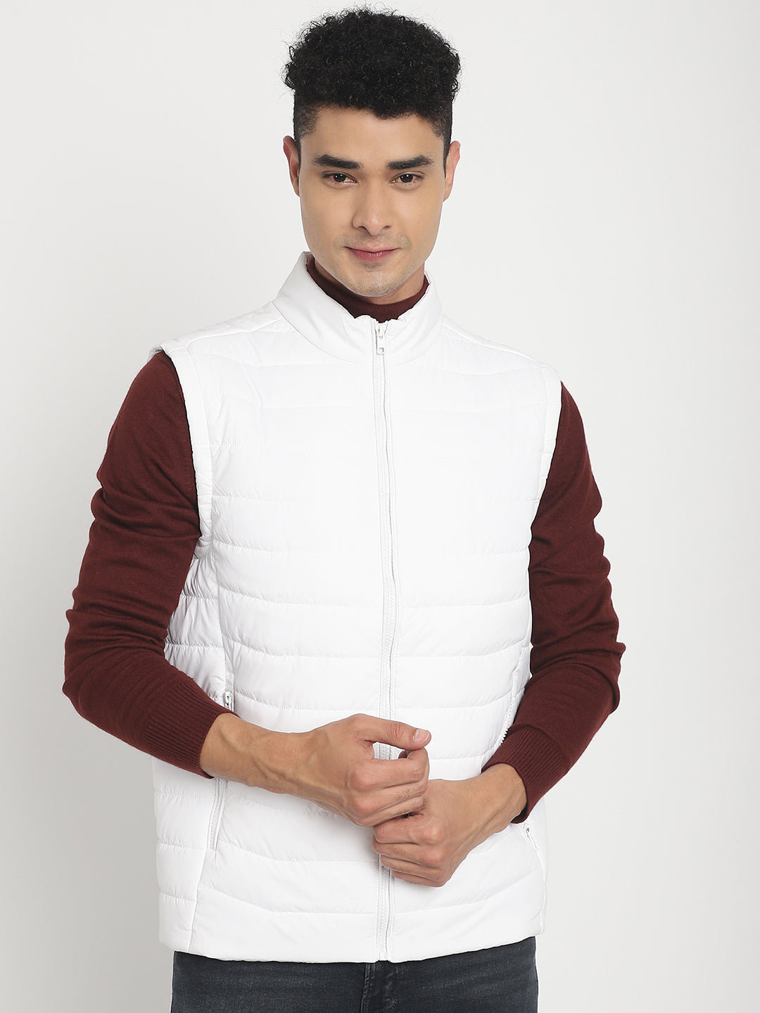 Men Sleeveless Jacket HM-367 - White