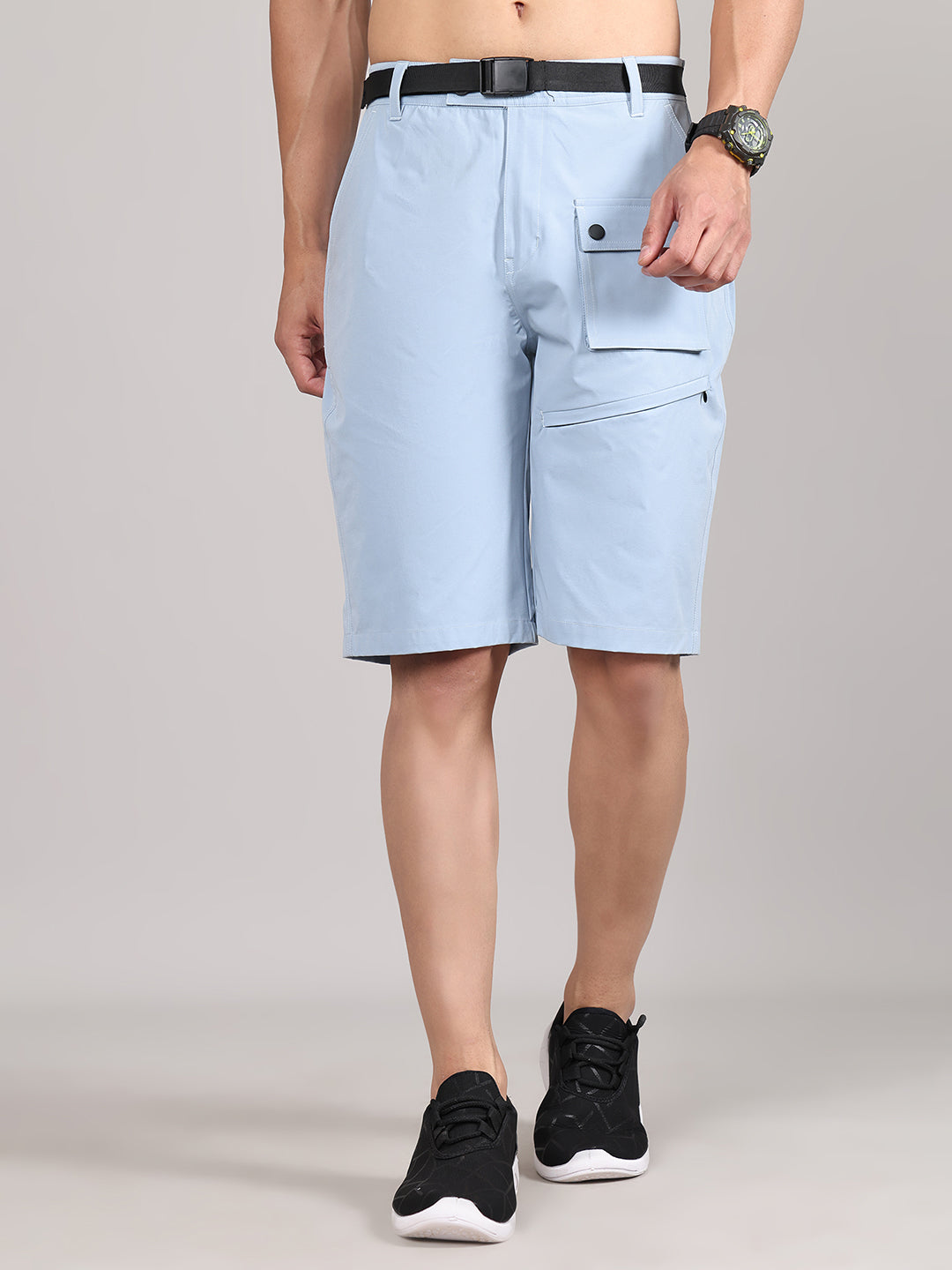 Men Training or Gym Cargo Shorts HM-2205 - Sky