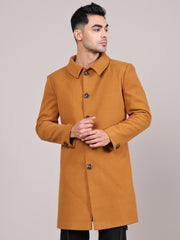 Men Spread Collar Longline Overcoat HMC-503 - Tan