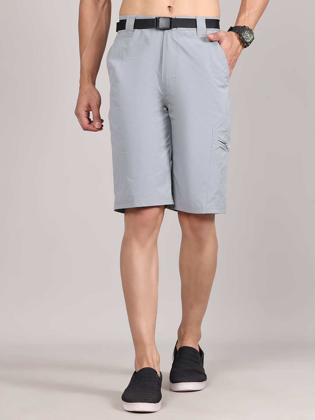 Men Training or Gym Cargo Shorts HM-2202 - Grey River