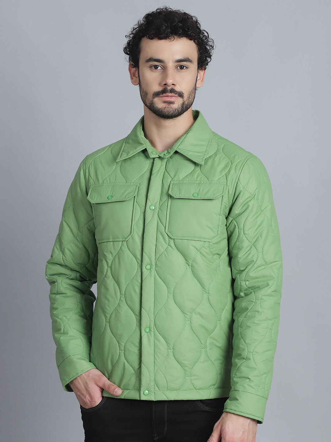 Men Jacket HM-392 - Pea Green