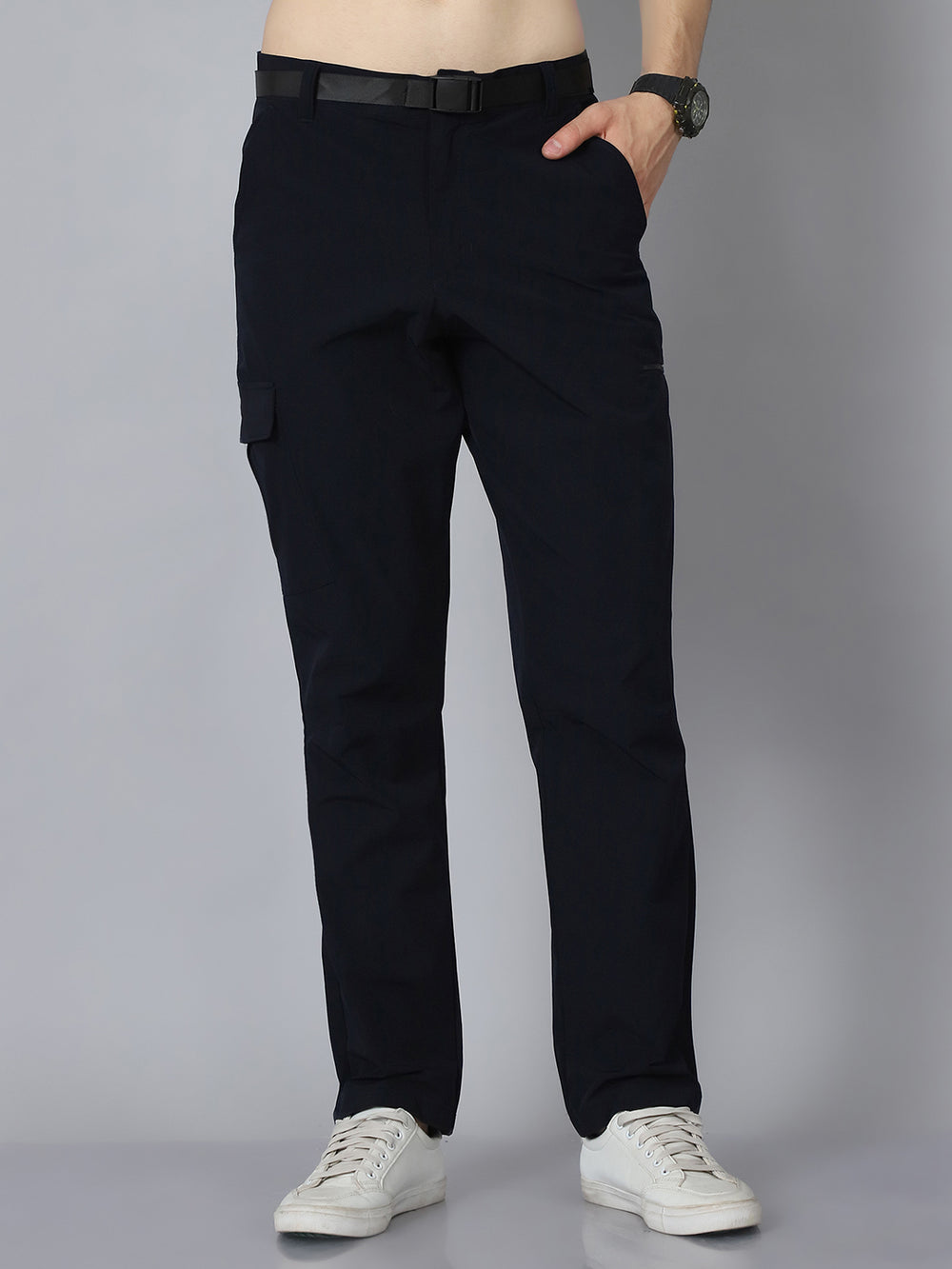 Men Comfort Easy Wash Cargo Trousers HM-2061 - Navy