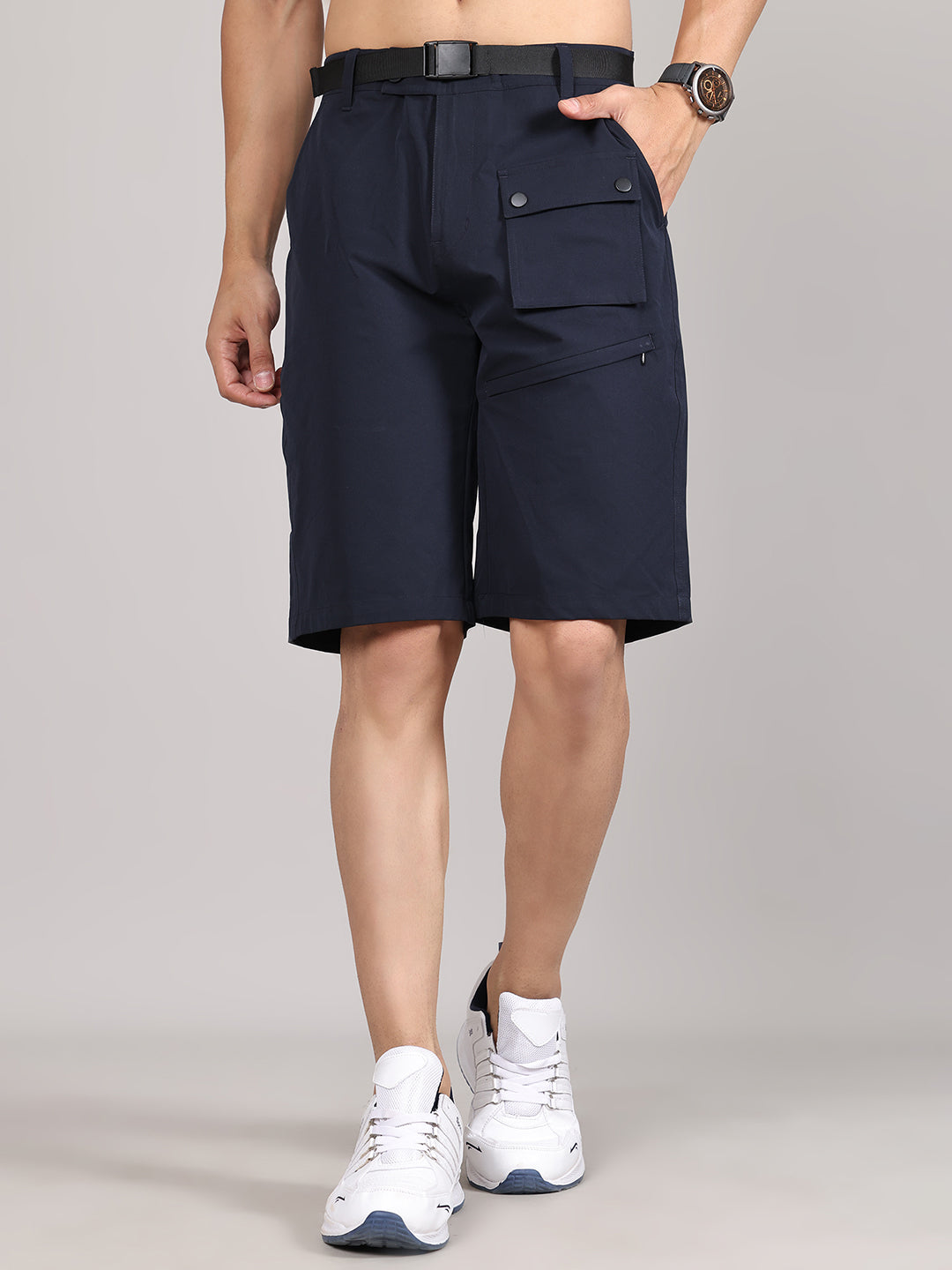 Men Training or Gym Cargo Shorts HM-2205 - Navy
