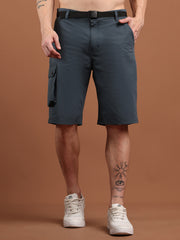 Men Regular Fit Training or Gym Cargo Shorts HM-2203 - Charcoal