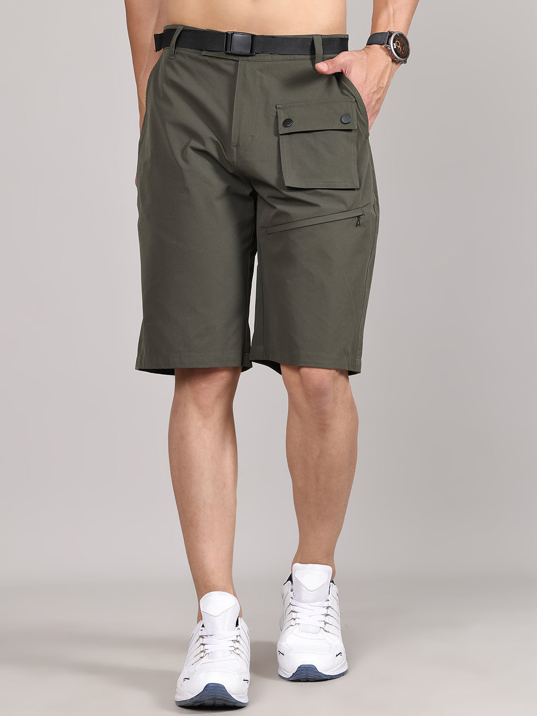 Men Training or Gym Cargo Shorts HM-2205 - Olive