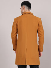 Men Spread Collar Longline Overcoat HMC-503 - Tan