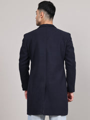 Men Notched Lapel Overcoat HMC-505 - Navy