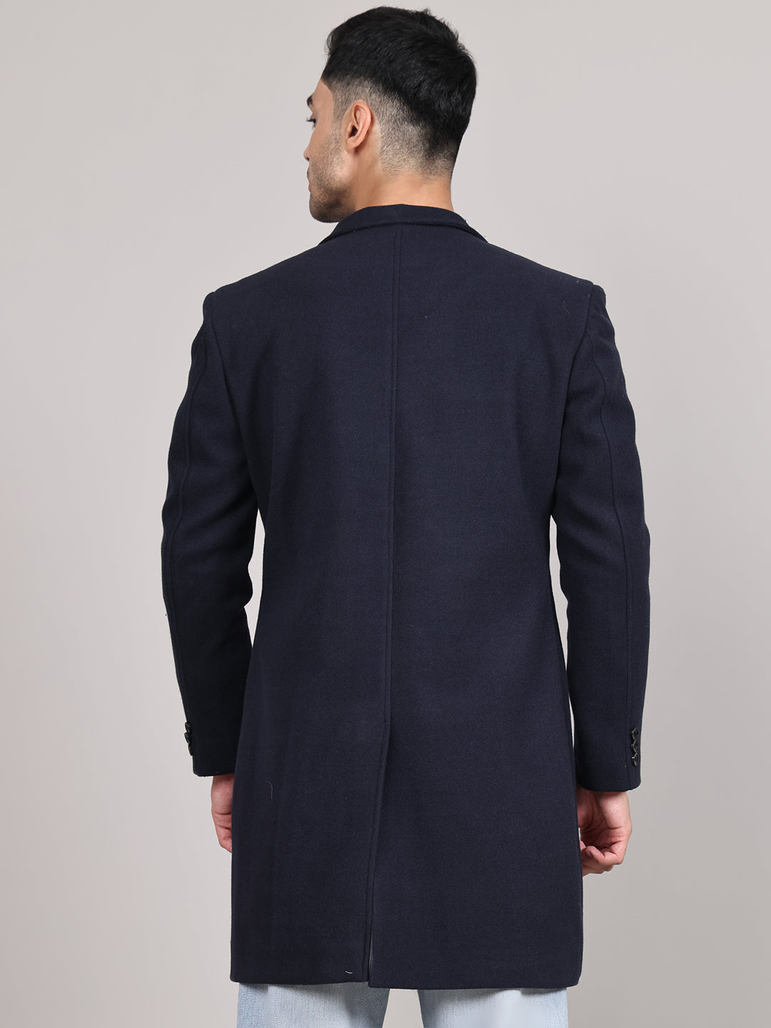 Men Notched Lapel Overcoat HMC-505 - Navy