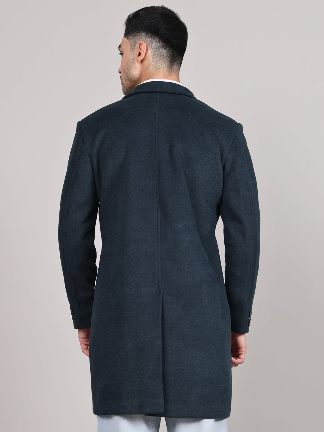 Men Notched Lapel Overcoat HMC-505 - Bottle Green
