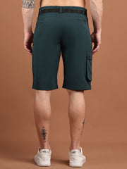 Men Regular Fit Training or Gym Cargo Shorts HM-2203 - Bottle Green