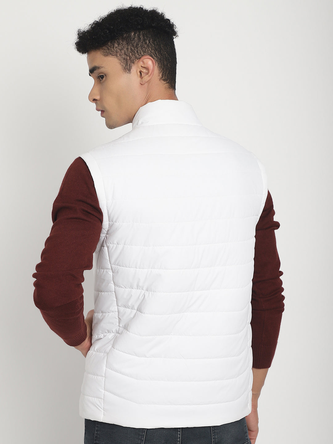 Men Sleeveless Jacket HM-367 - White