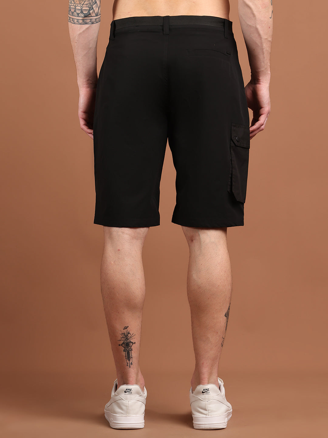 Men Regular Fit Training or Gym Cargo Shorts HM-2203 - Black