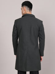 Men Spread Collar Longline Overcoat HMC-503 - Bottle Green