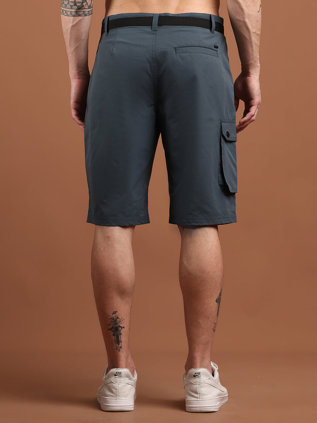 Men Regular Fit Training or Gym Cargo Shorts HM-2203 - Charcoal