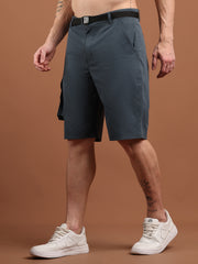 Men Regular Fit Training or Gym Cargo Shorts HM-2203 - Charcoal