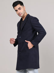 Men Notched Lapel Overcoat HMC-505 - Navy