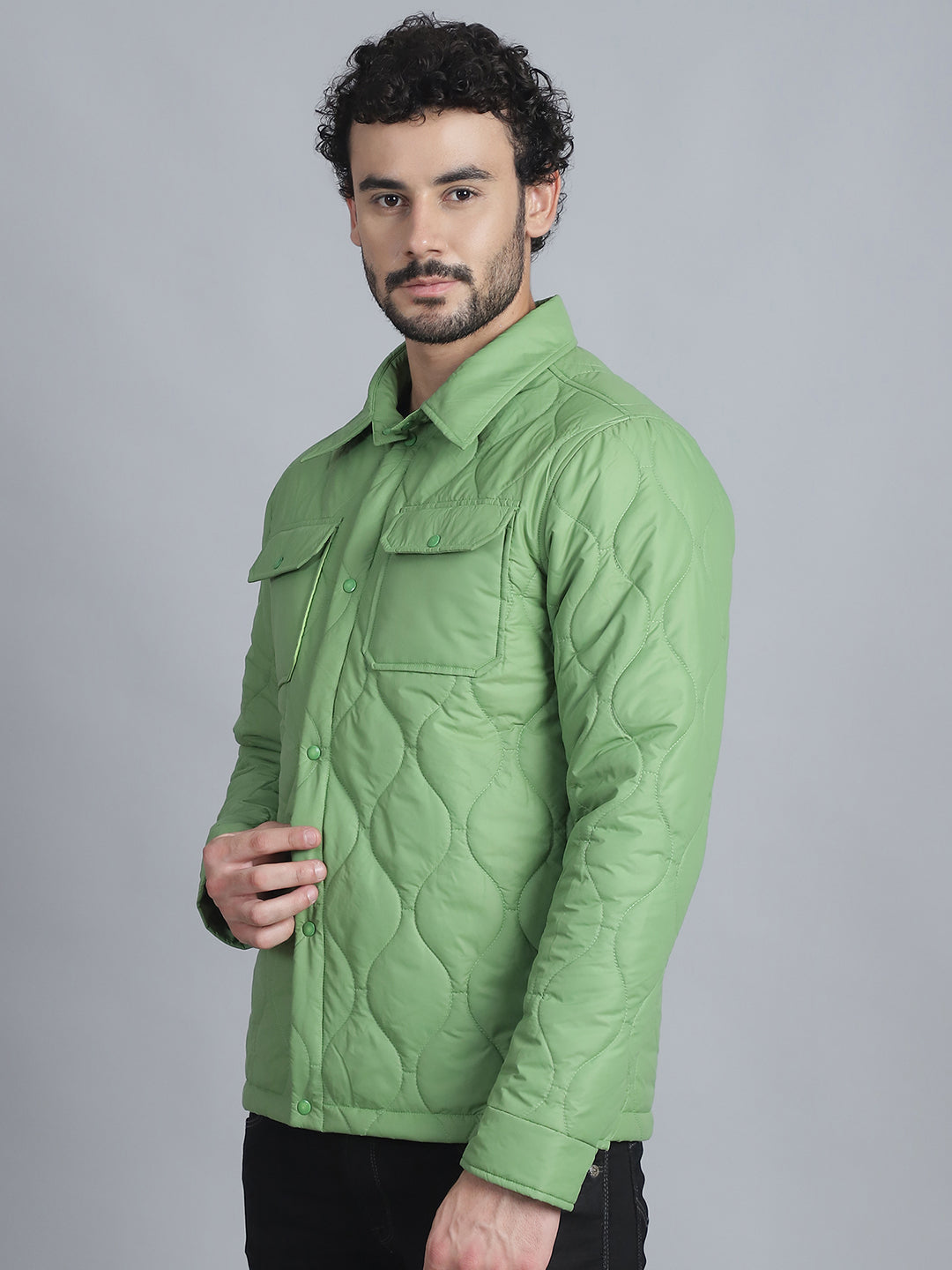 Men Jacket HM-392 - Pea Green
