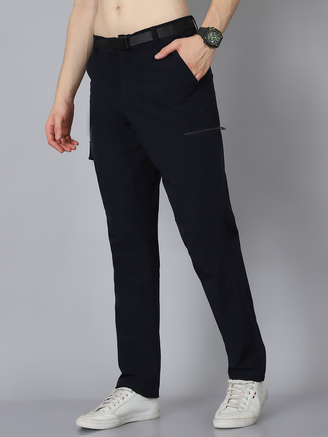 Men Comfort Easy Wash Cargo Trousers HM-2061 - Navy