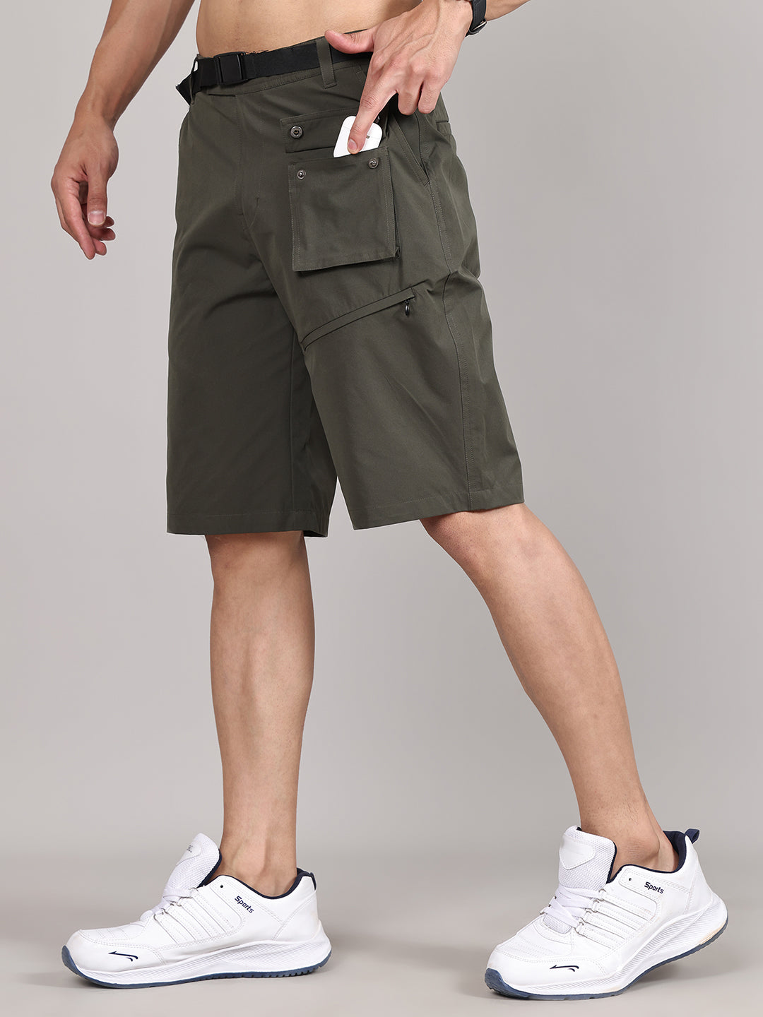 Men Training or Gym Cargo Shorts HM-2205 - Olive