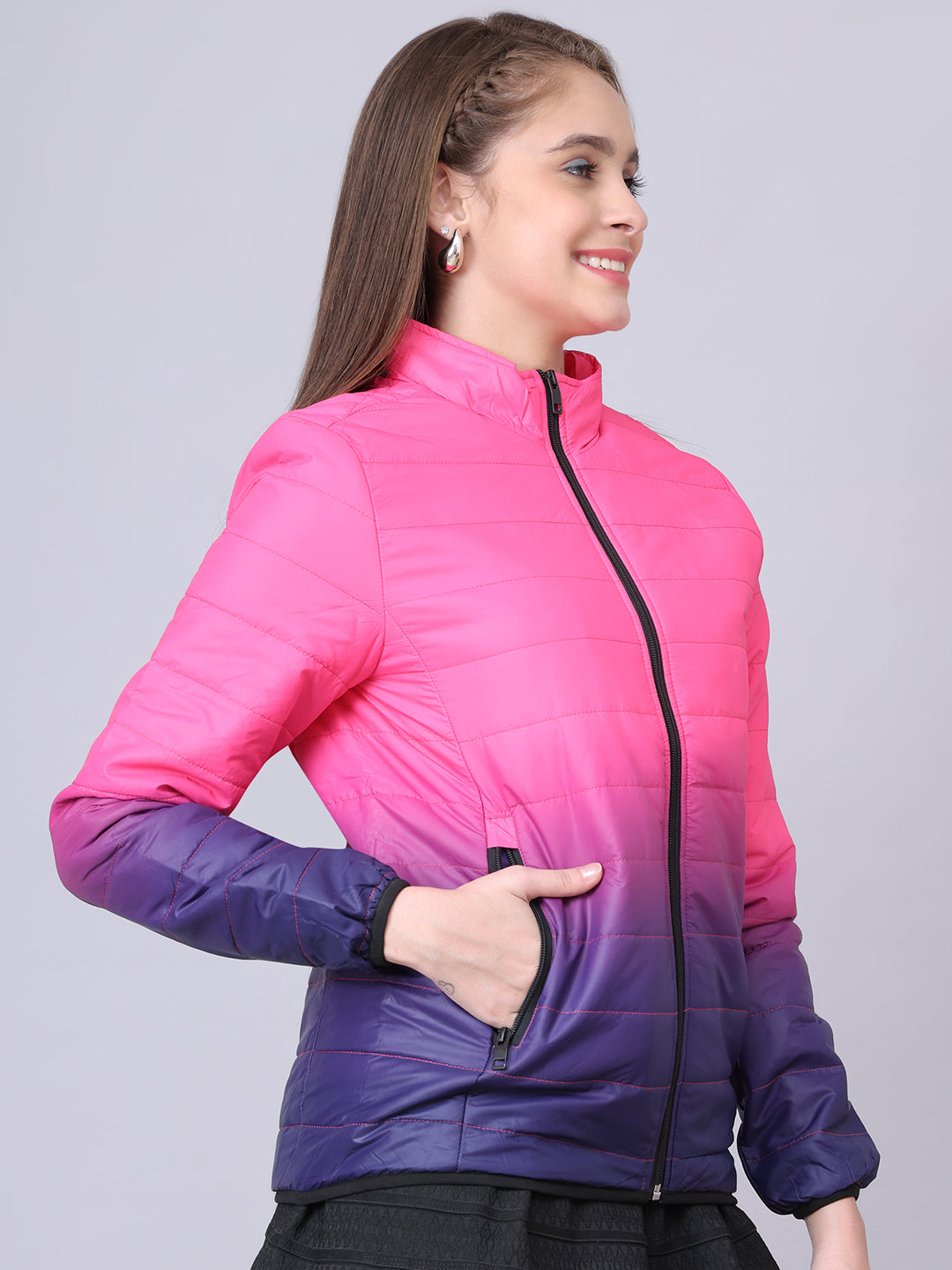 Women Jacket HM-474 - Pink / Blue