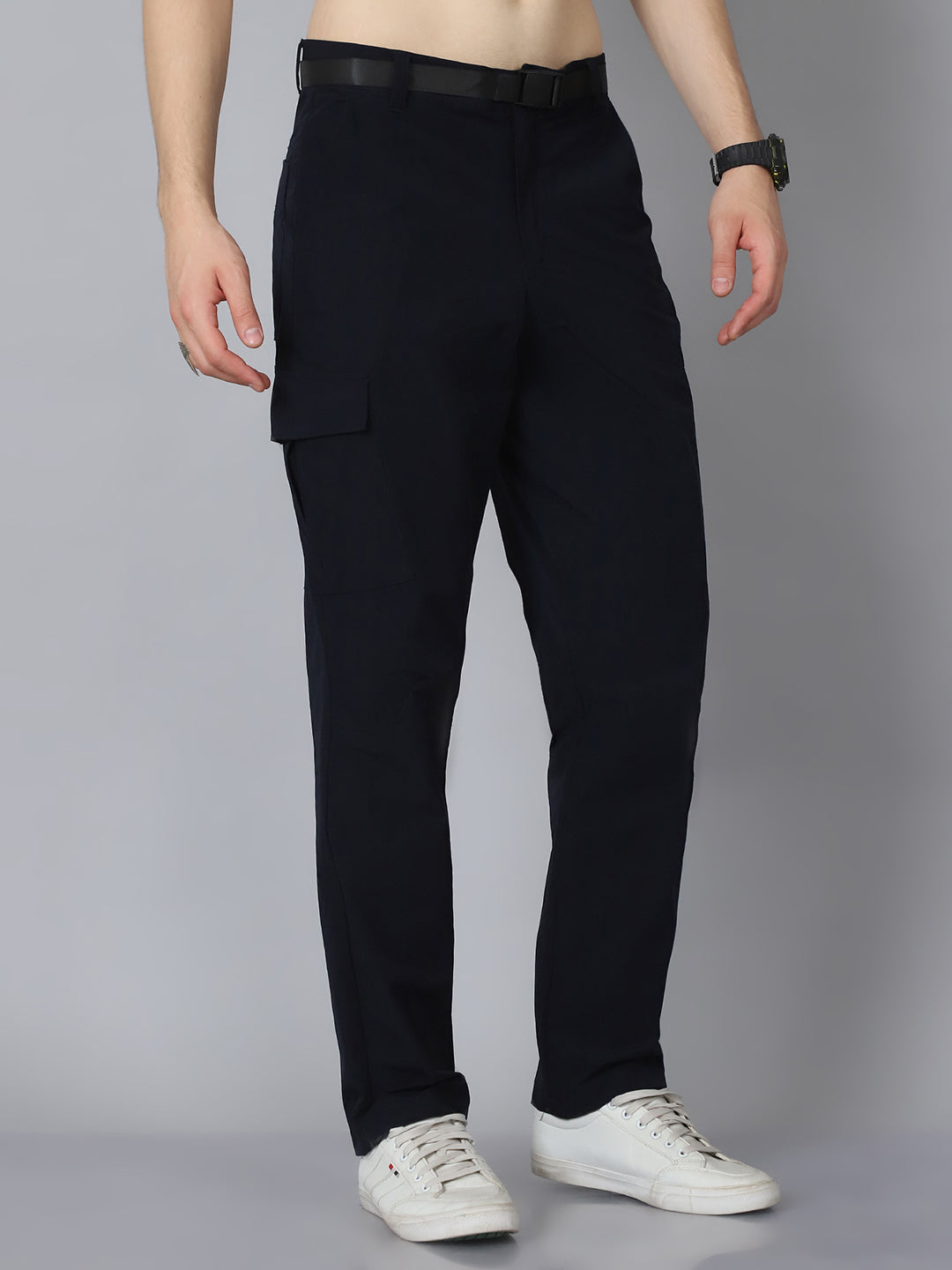Men Comfort Easy Wash Cargo Trousers HM-2061 - Navy