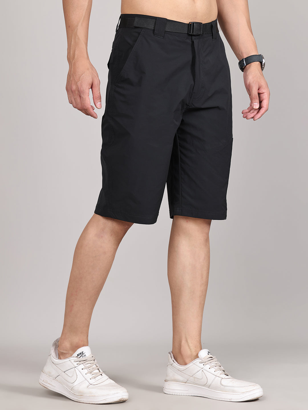 Men Training or Gym Cargo Shorts HM-2202 - Black