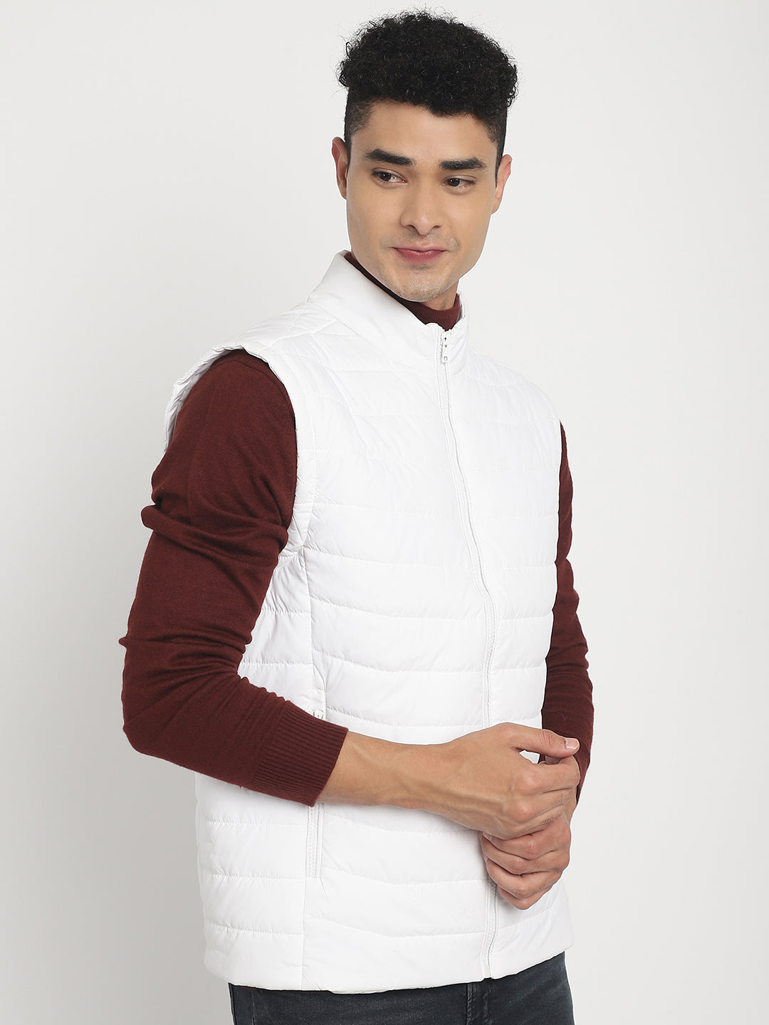 Men Sleeveless Jacket HM-367 - White