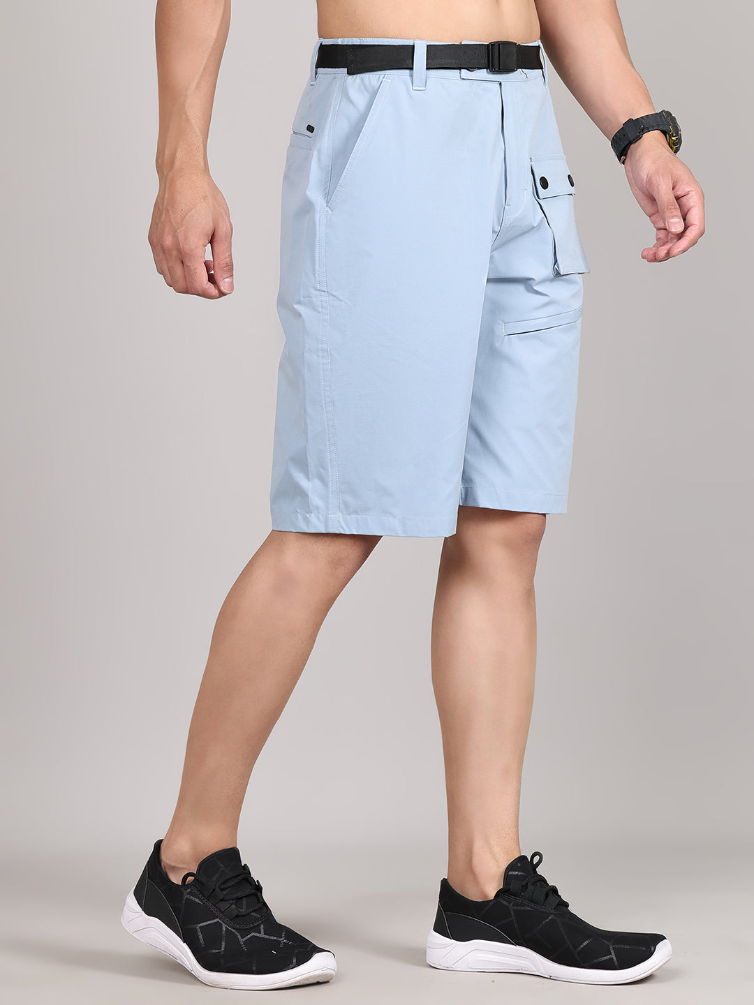 Men Training or Gym Cargo Shorts HM-2205 - Sky