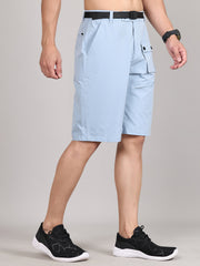 Men Training or Gym Cargo Shorts HM-2205 - Sky