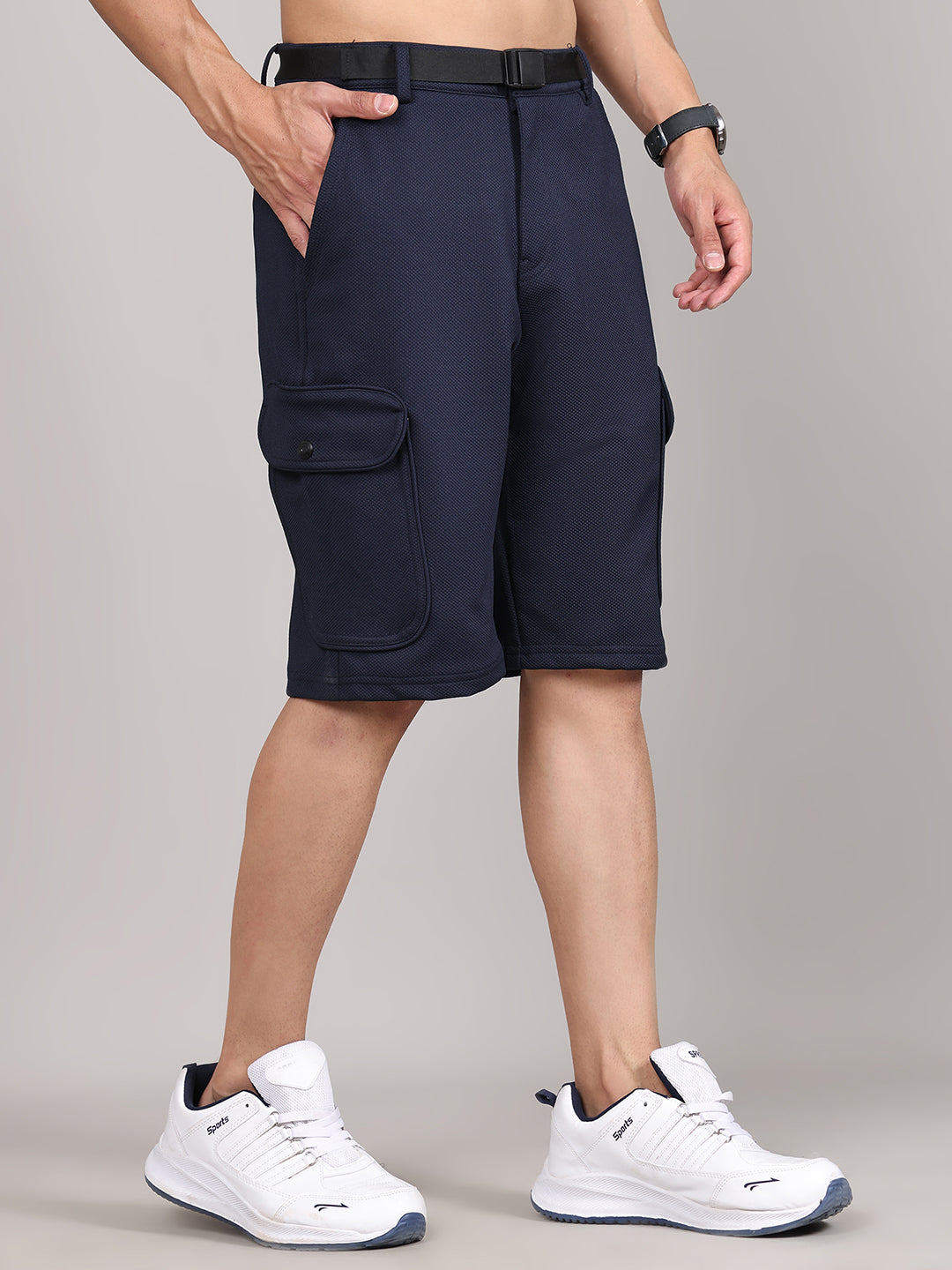 Men Training or Gym Cargo Shorts HM-2204 - Navy