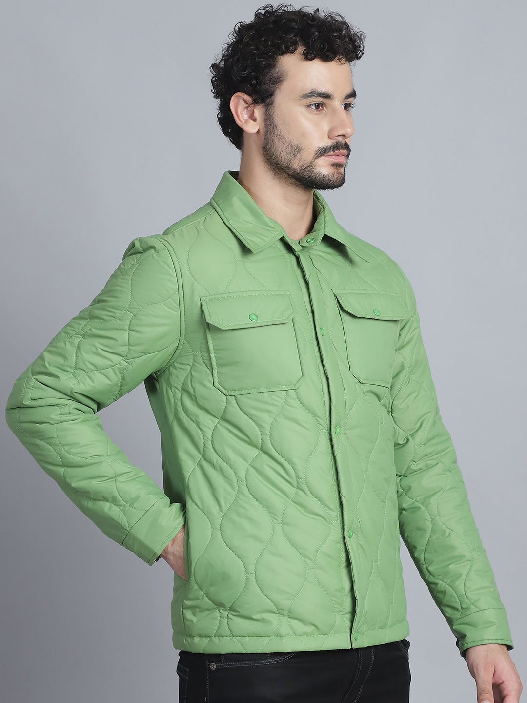 Men Jacket HM-392 - Pea Green