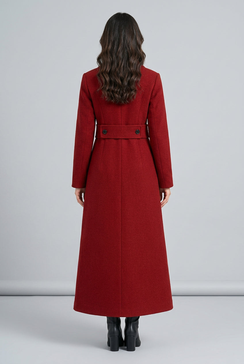 House of Vedas Women very long  coat Hm- 512 Red.