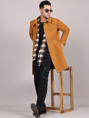 Men Spread Collar Longline Overcoat HMC-503 - Tan