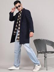 Men Notched Lapel Overcoat HMC-505 - Navy