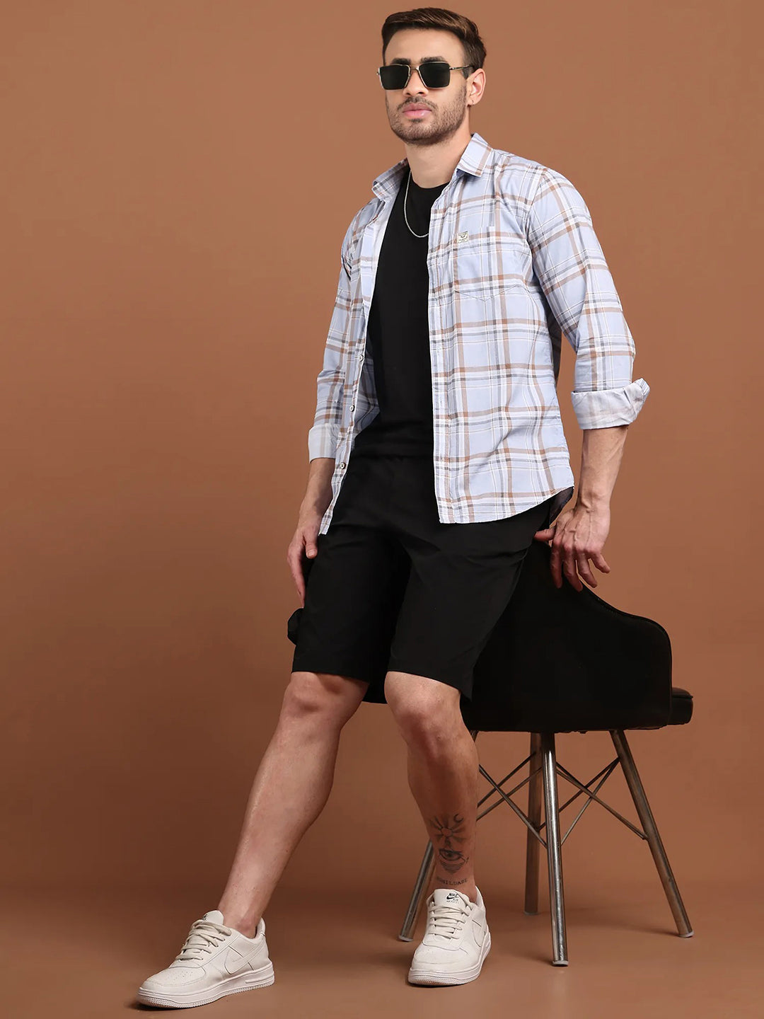 Men Regular Fit Training or Gym Cargo Shorts HM-2203 - Black