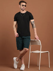 Men Regular Fit Training or Gym Cargo Shorts HM-2203 - Bottle Green