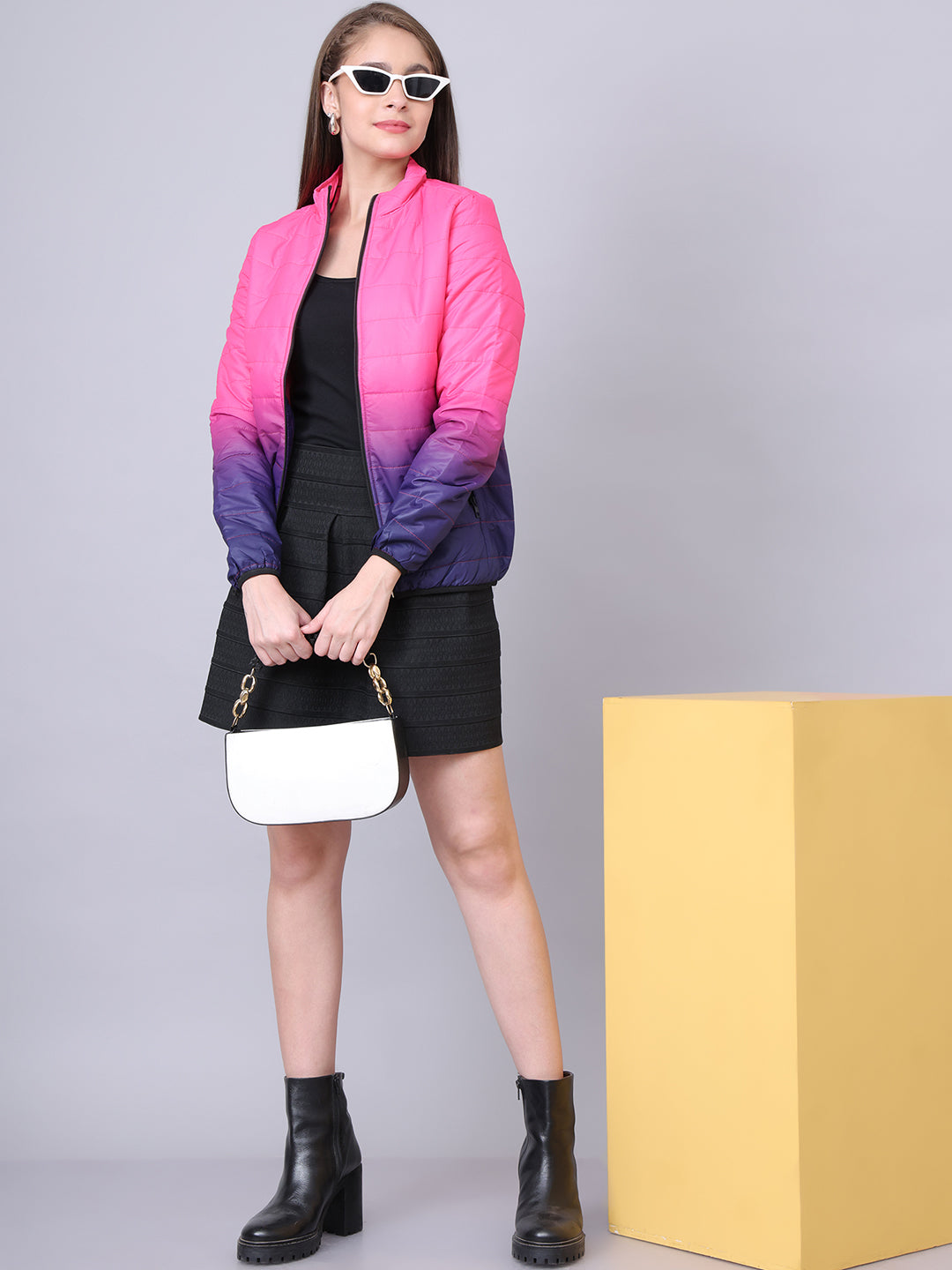 Women Jacket HM-474 - Pink / Blue