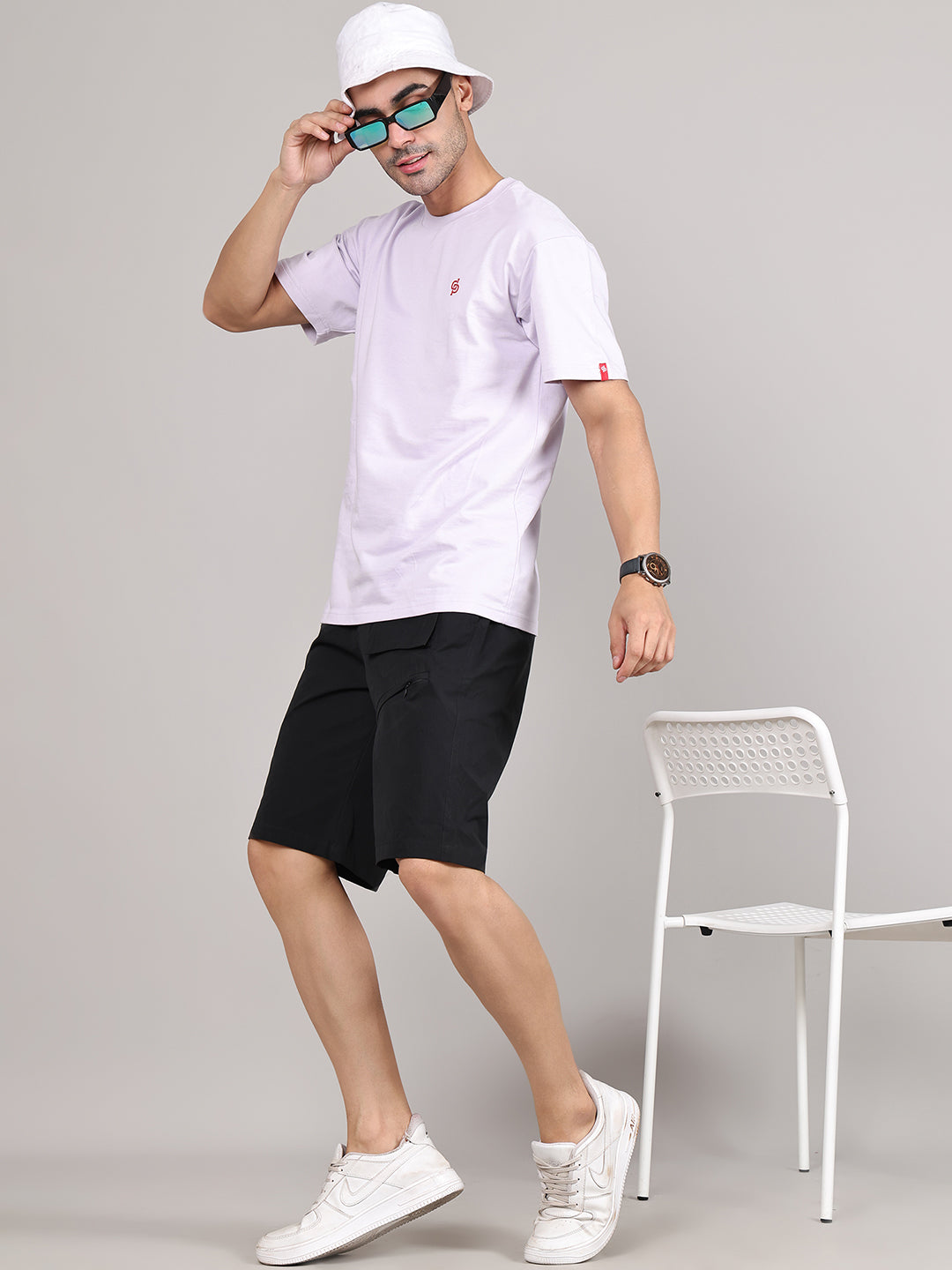 Men Training or Gym Cargo Shorts HM-2205 - Black