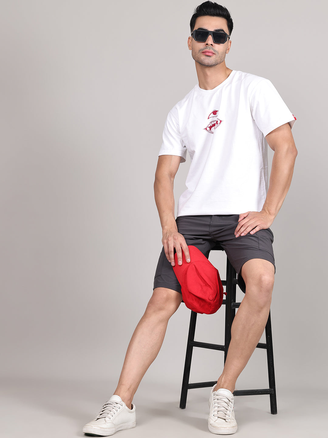 Men Training or Gym Cargo Shorts HM-2201 - Charcoal
