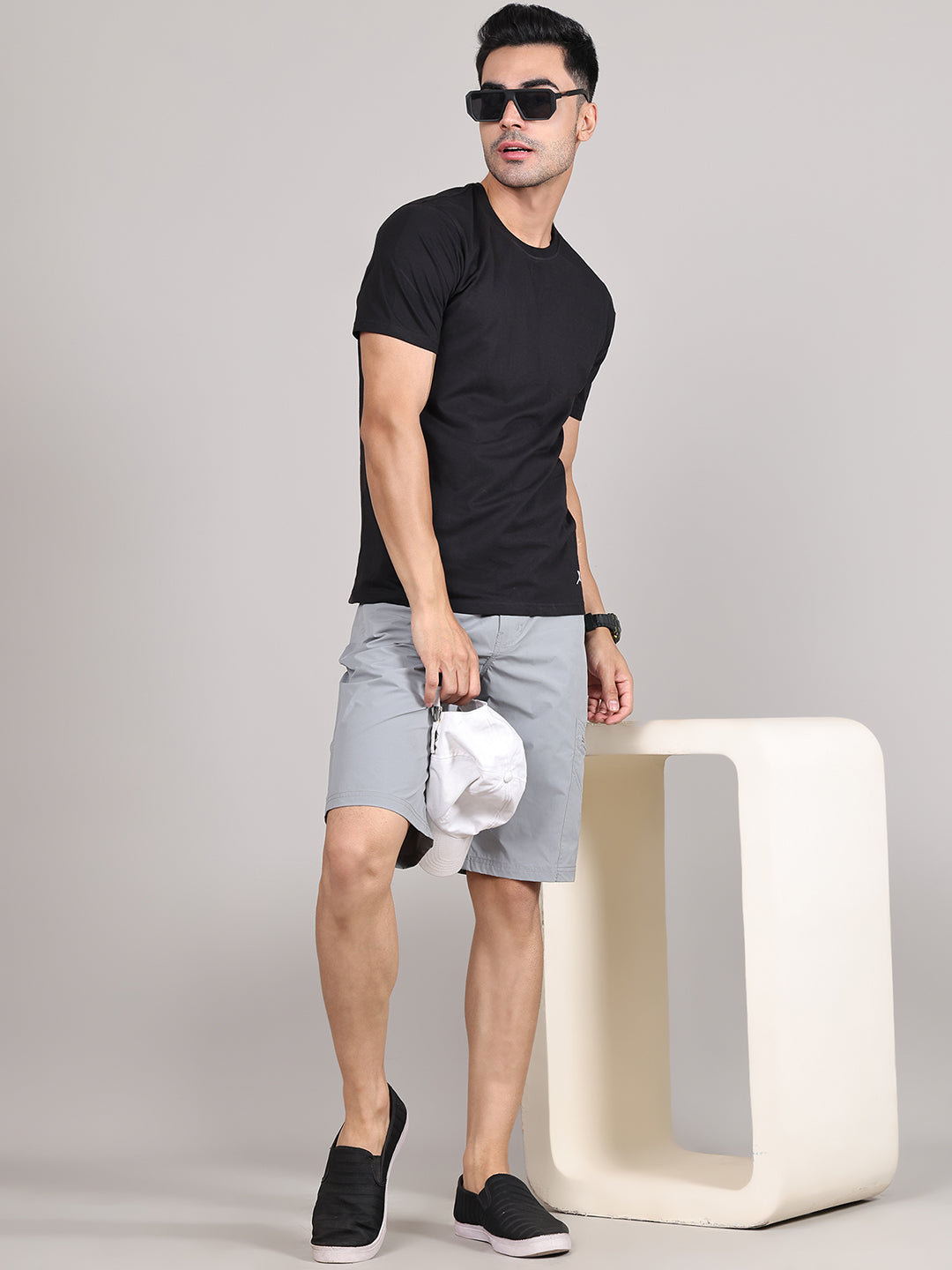 Men Training or Gym Cargo Shorts HM-2202 - Grey River