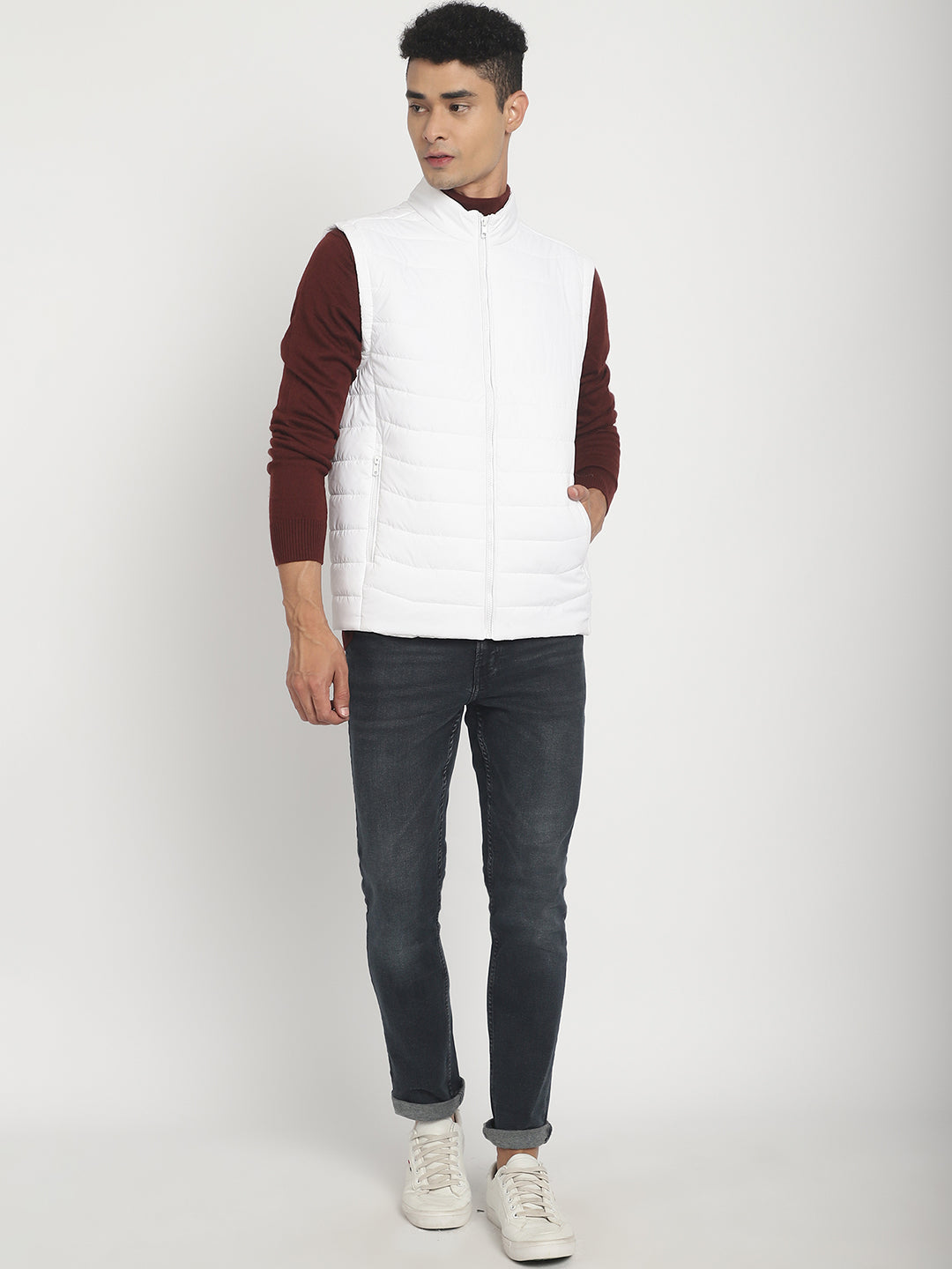 Men Sleeveless Jacket HM-367 - White
