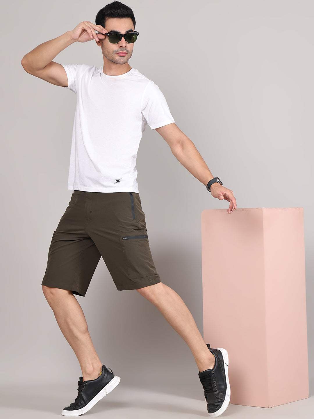 Men Training or Gym Cargo Shorts HM-2201 - Olive
