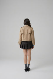 Women's short Trench  coat HM- 515 Beige.