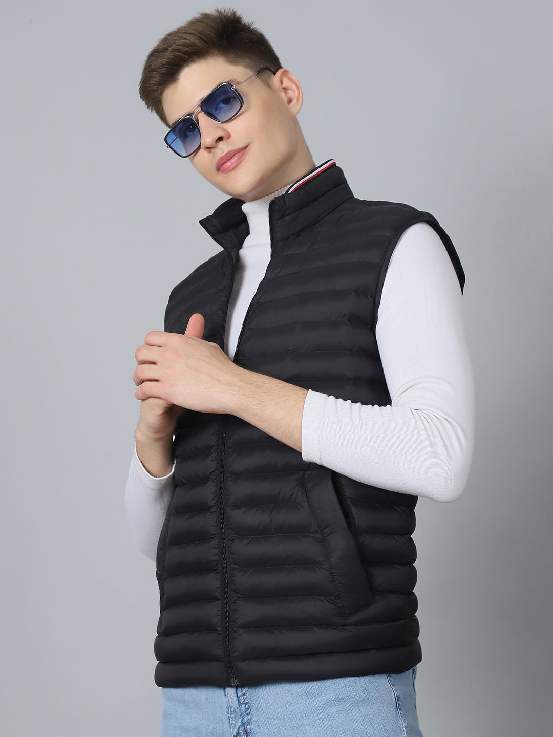 Men Sleeveless Jacket HM-461E - Black