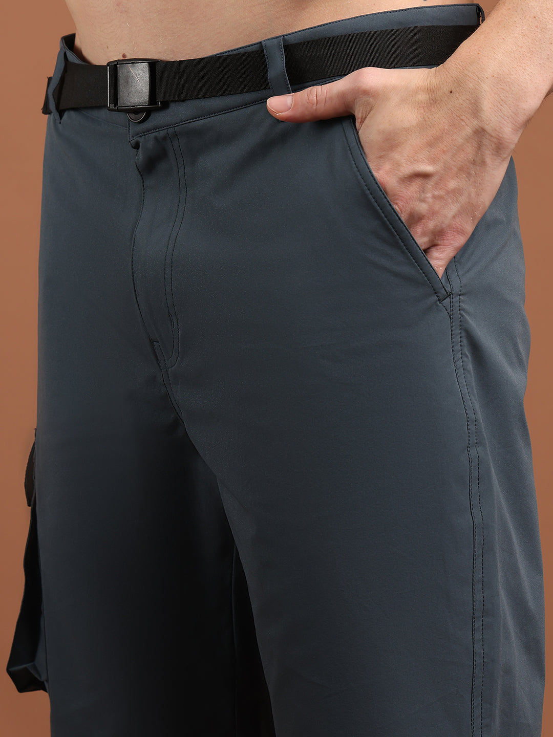 Men Regular Fit Training or Gym Cargo Shorts HM-2203 - Charcoal