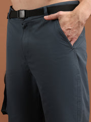 Men Regular Fit Training or Gym Cargo Shorts HM-2203 - Charcoal
