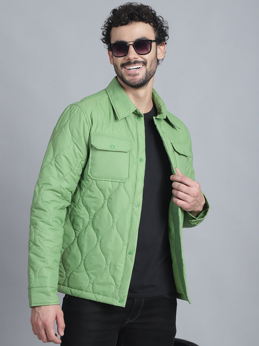 Men Jacket HM-392 - Pea Green
