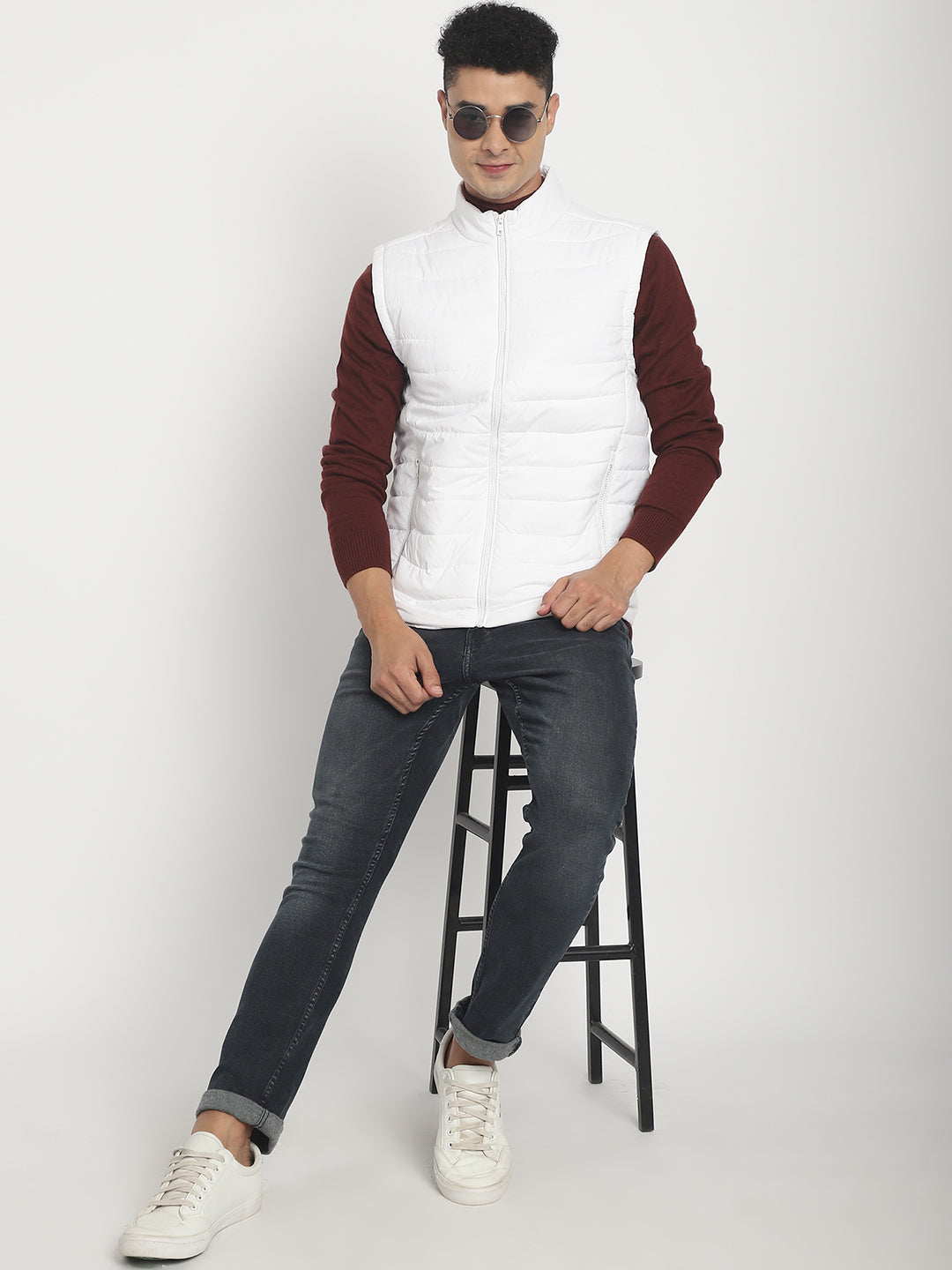 Men Sleeveless Jacket HM-367 - White